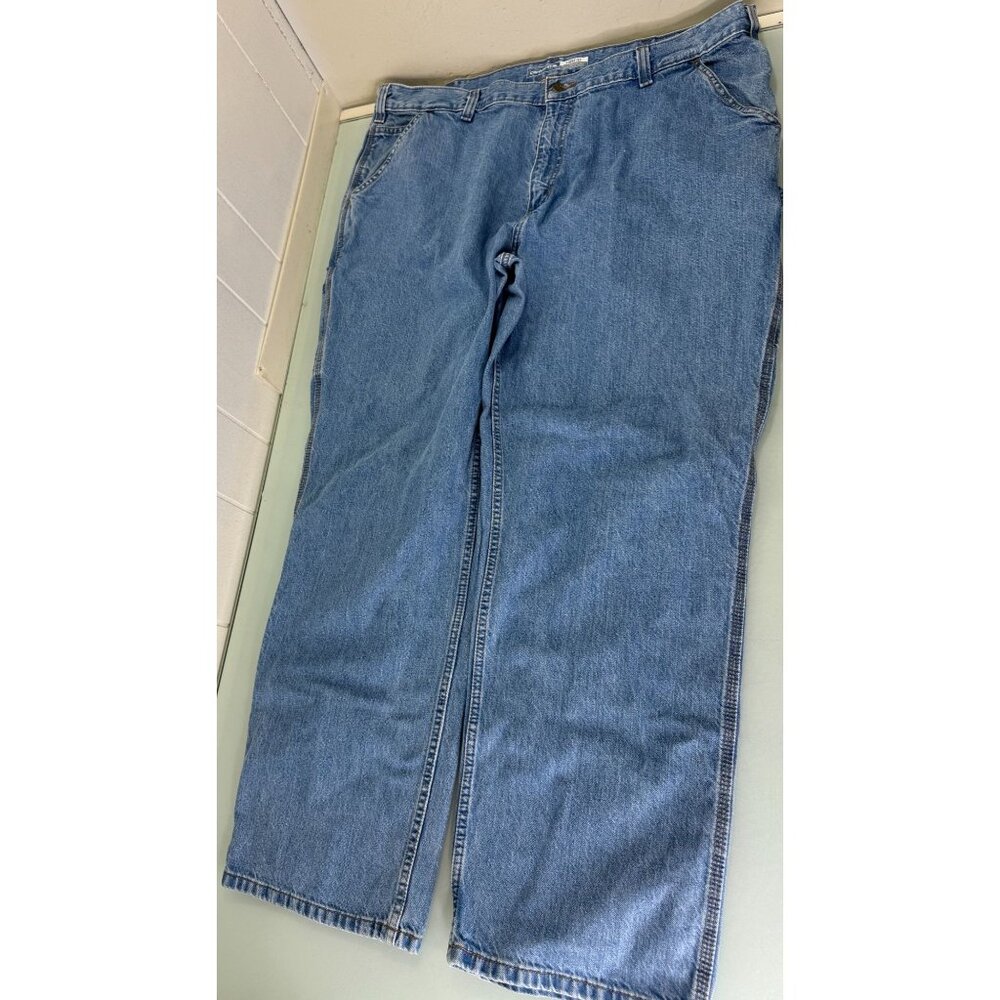 Carhartt Carpenter Jeans Men's 42X32 Loose Fit Straight Leg Denim Dungaree Y2K - Picture 3 of 12